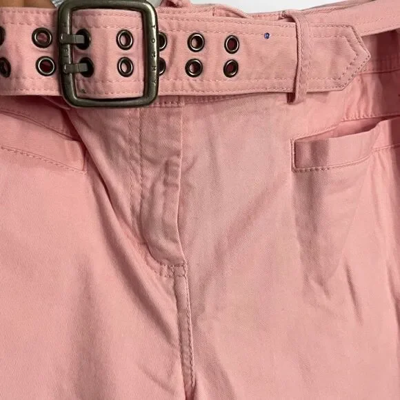 Tommy Hilfiger Belted Straight Leg Pants Womens 10 Pockets Y2K Barbiecore Casual - Picture 9 of 14